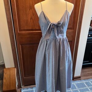 Lulu's Blue and White Striped Midi Dress